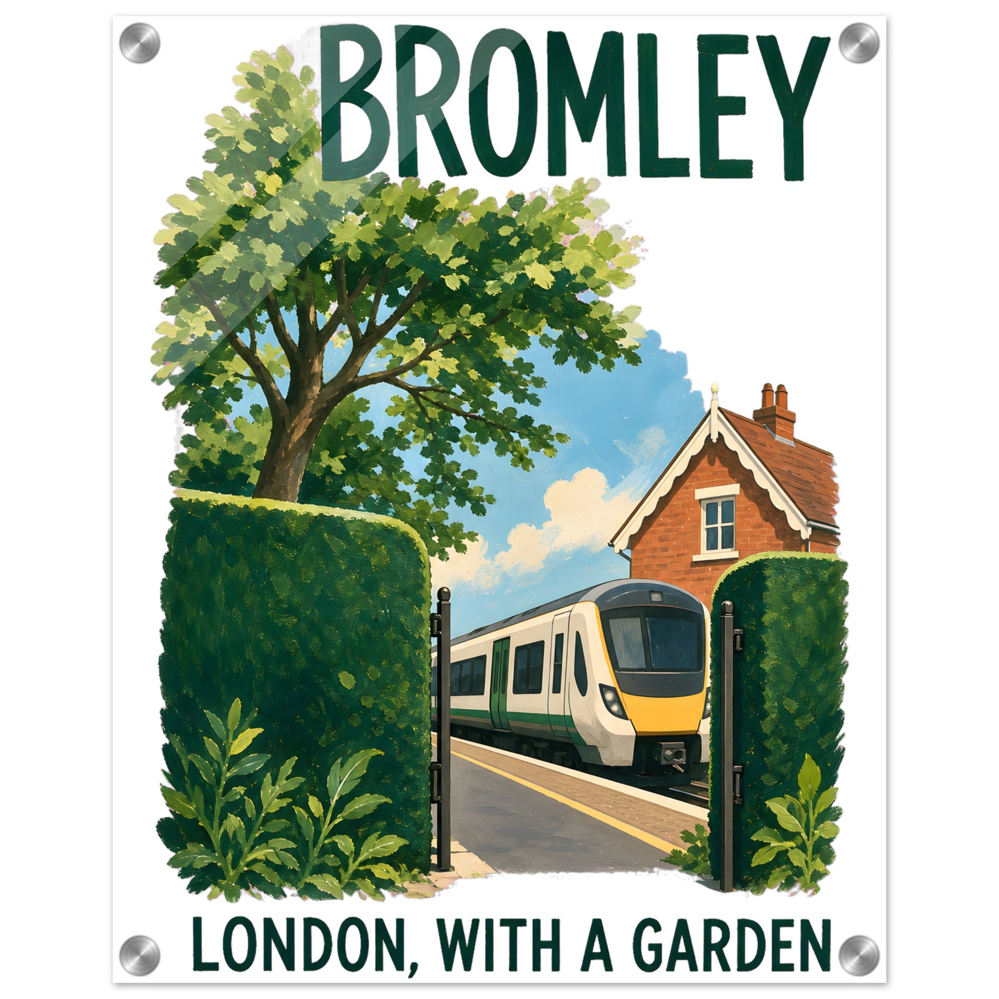 Bromley: London with a Garden Acrylic Print — product view 2