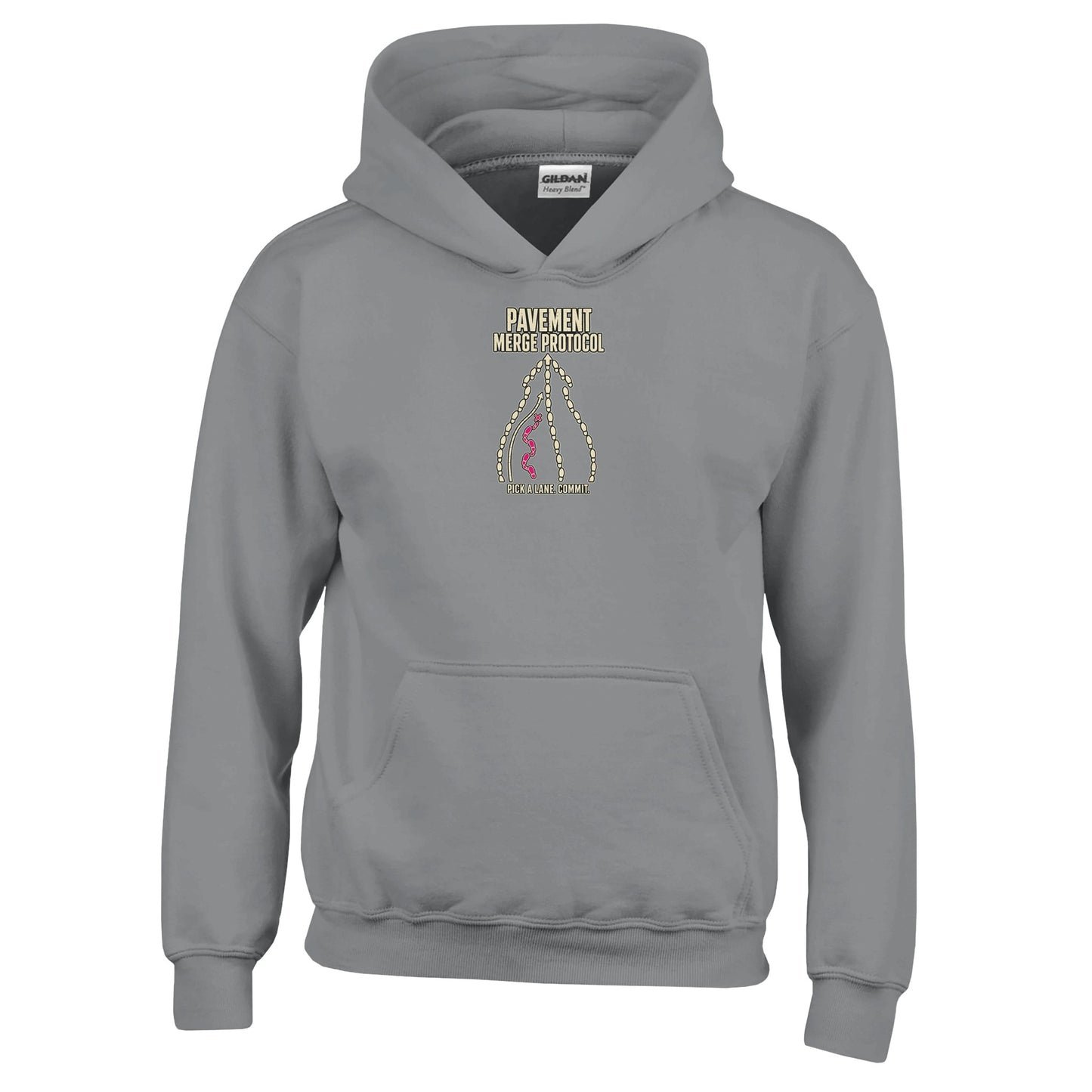 Pavement Merge Protocol — Pick a Lane Kids' Hoodie — product view 13