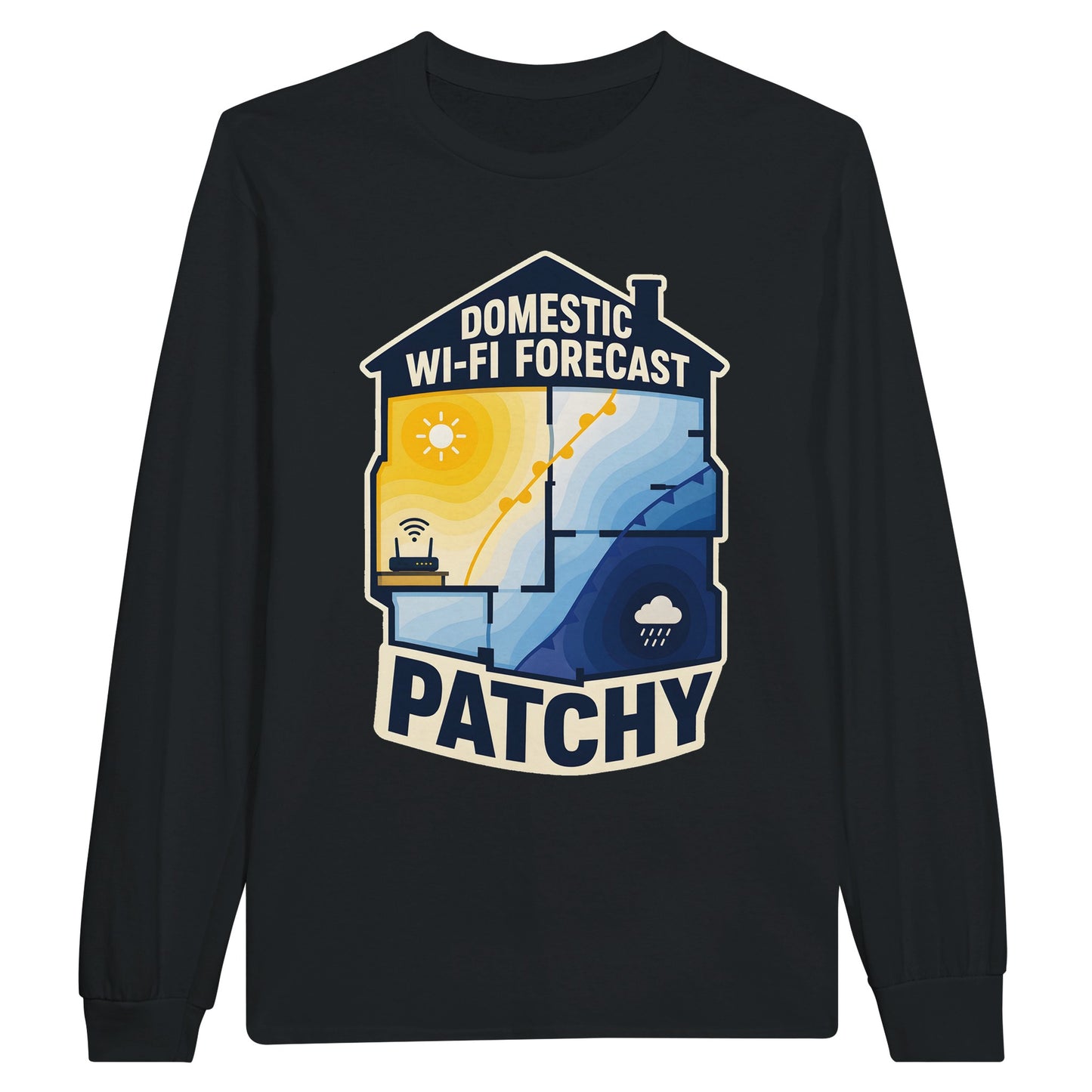 Domestic Wi-Fi Forecast Patchy Long-Sleeve T-shirt — product view 7