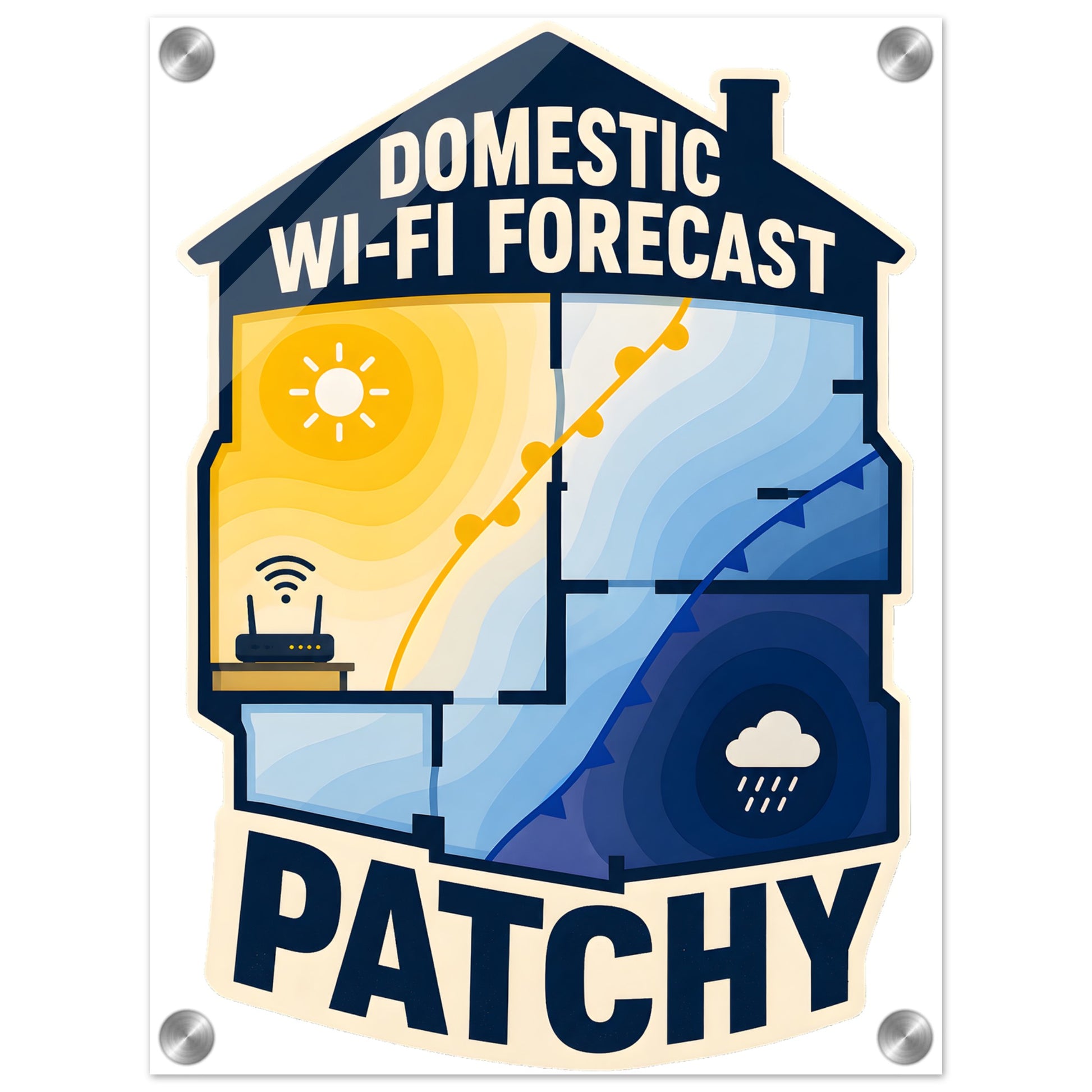 Domestic Wi-Fi Forecast Patchy Acrylic Print — product view 1