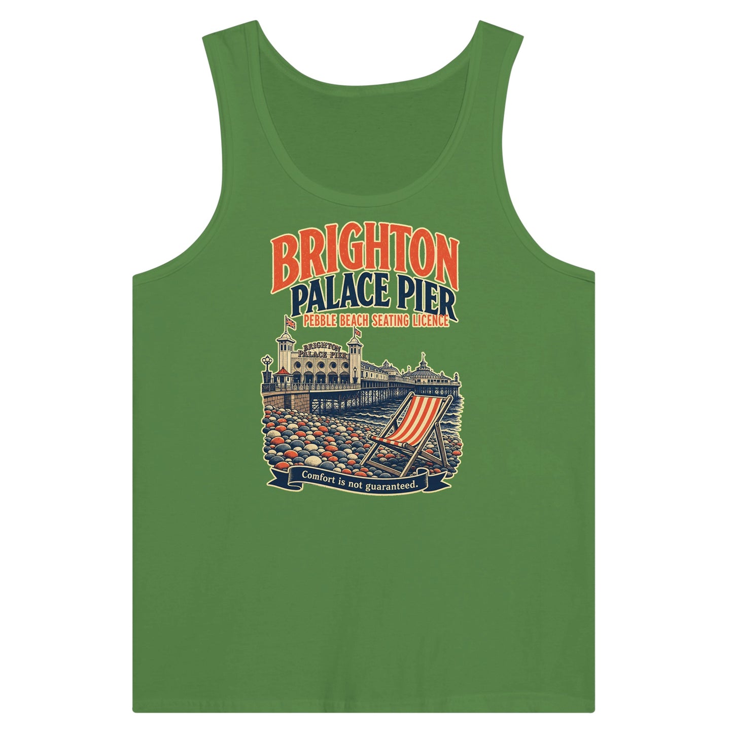 Brighton Pebble Beach Seating Licence Premium Unisex Tank Top — product view 13