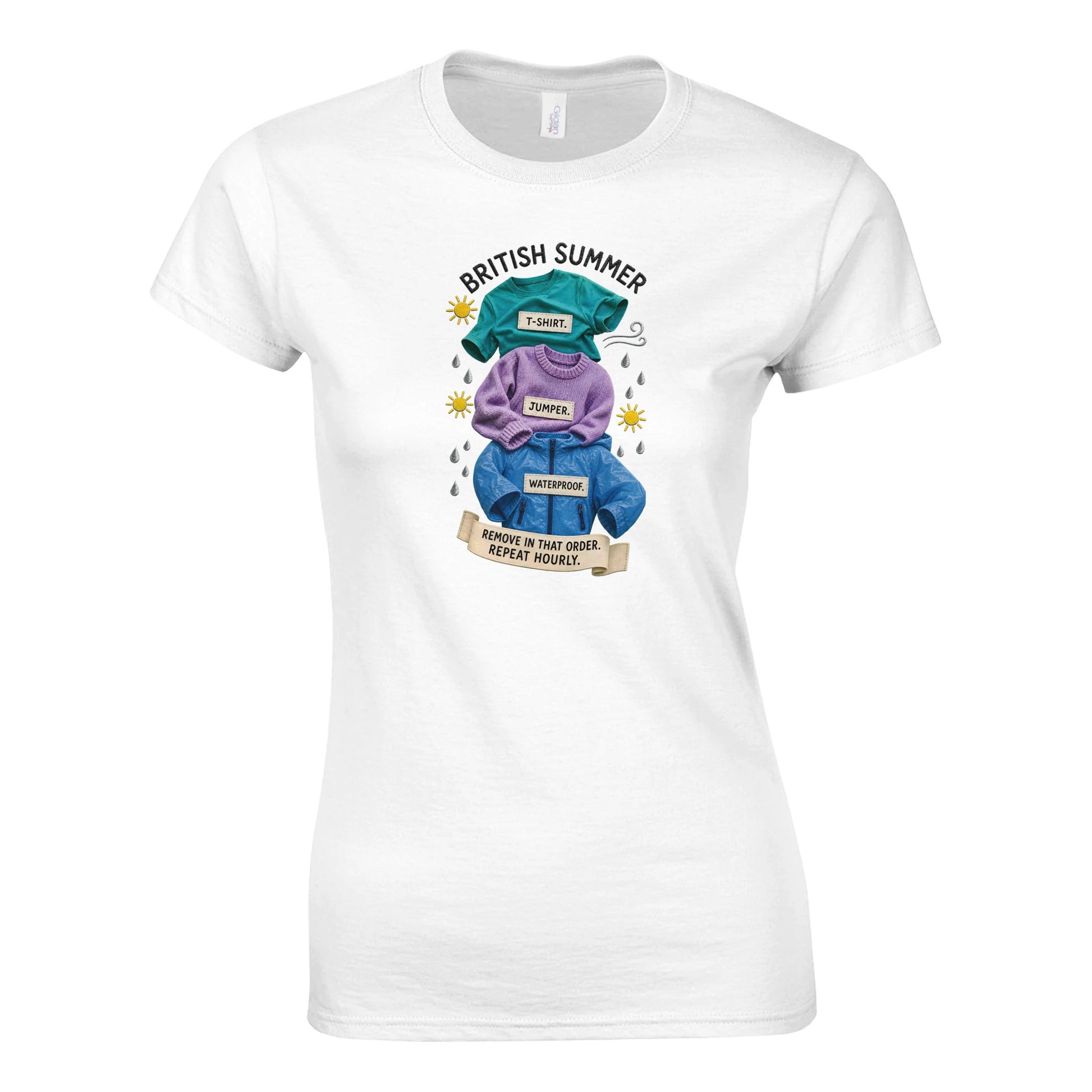 British Summer: Repeat Layers Hourly Women's T-shirt — product view 1