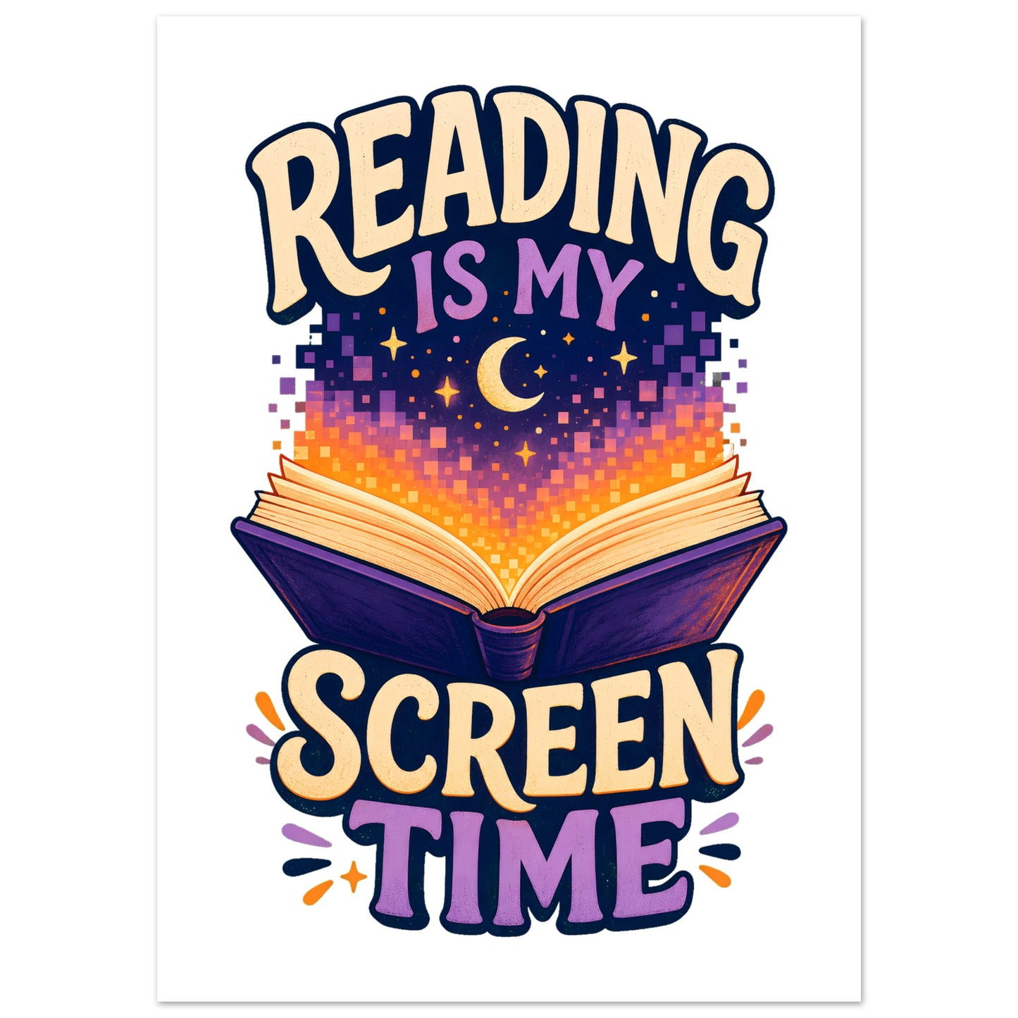 Reading Is My Screen Time Book Graphic Poster — product view 4