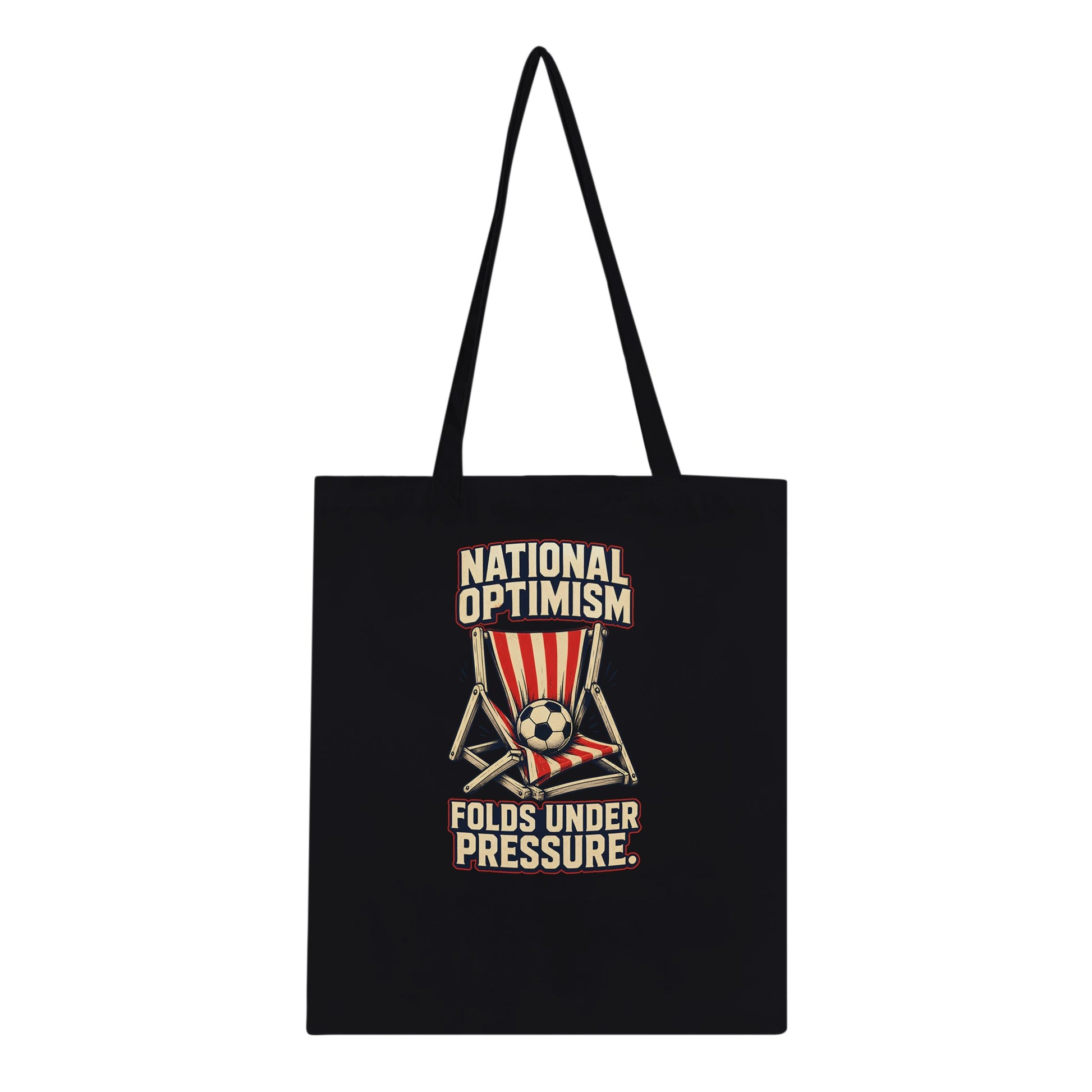 National Optimism Folds Under Pressure Football Tote Bag — product view 4