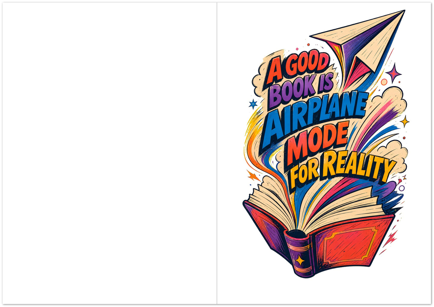 A Good Book Is Airplane Mode for Reality Greeting Card Pack — product view 5