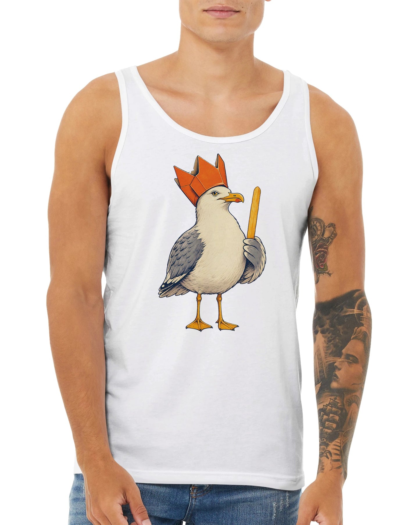 The Chip Crown Gull Premium Unisex Tank Top — product view 15