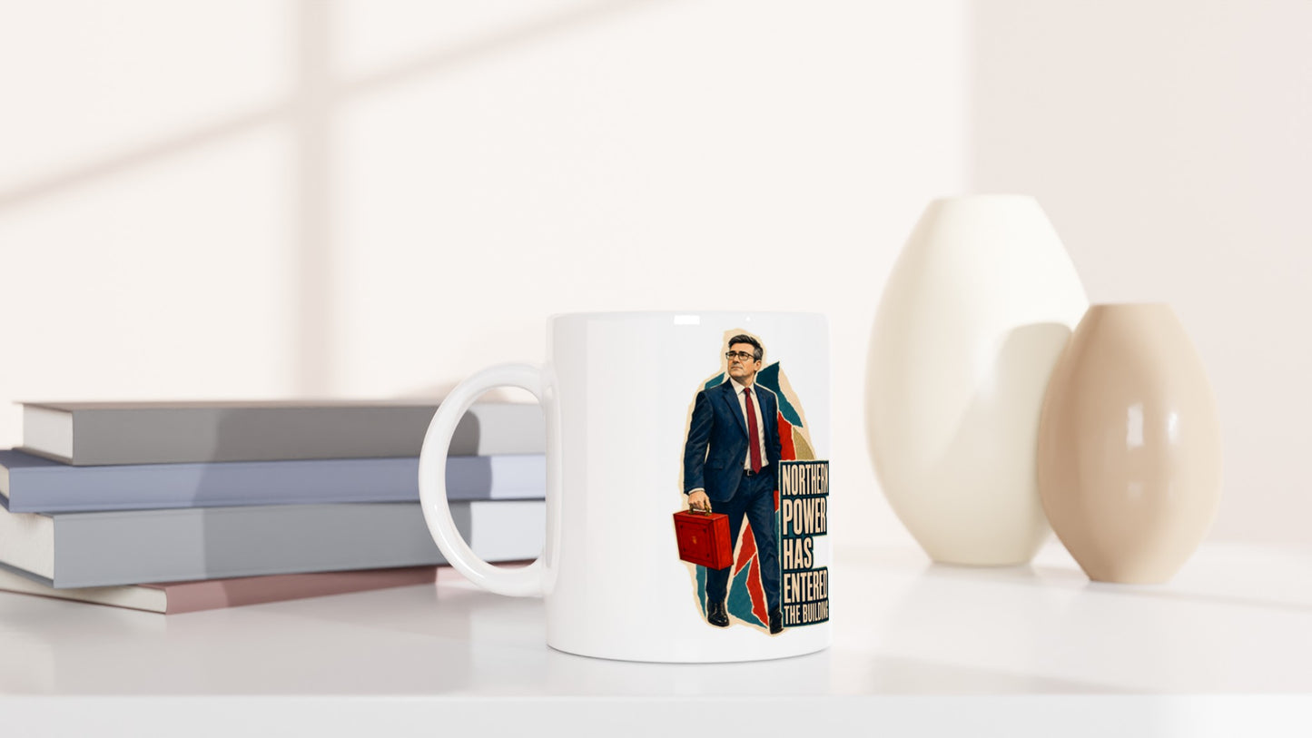 Northern Power Has Entered the Building Tote Bag Mug — product view 5