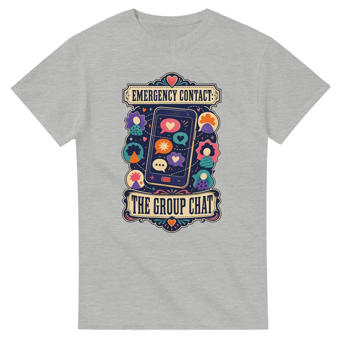 Emergency Contact — The Group Chat T-shirt — product view 2