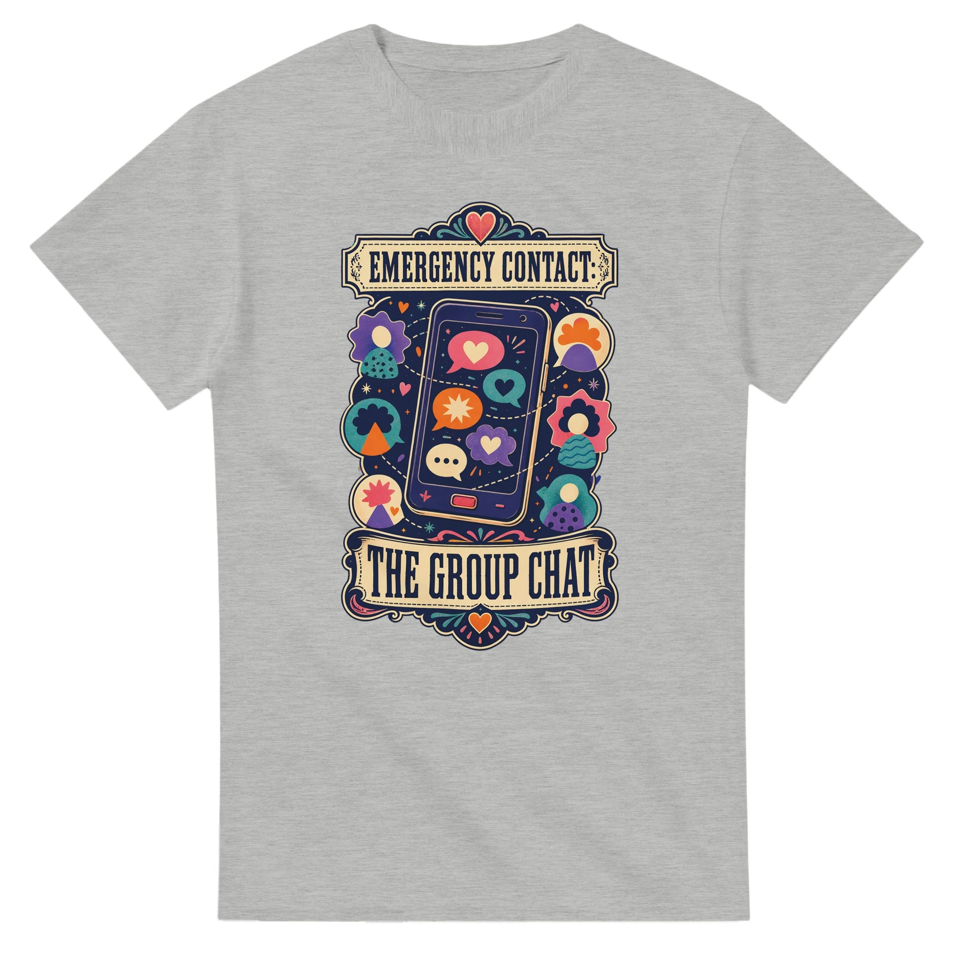 Emergency Contact — The Group Chat T-shirt — product view 2