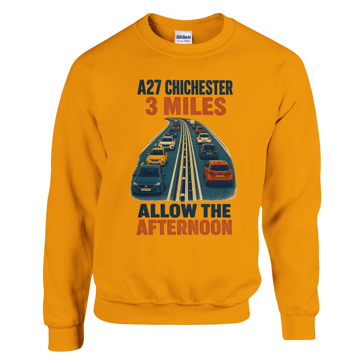 A27 Chichester – 3 Miles, Allow the Afternoon Sweatshirt — product view 2
