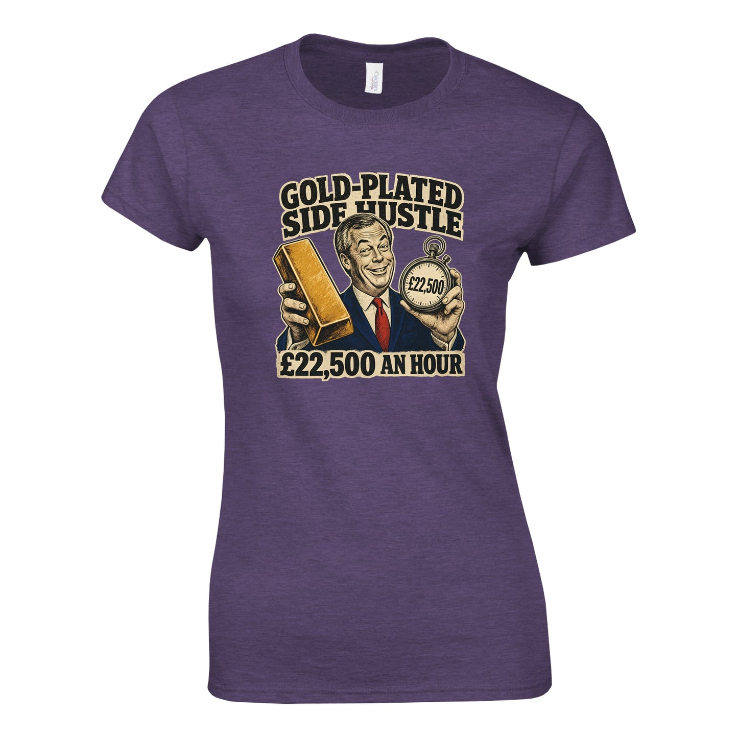 Gold-Plated Side Hustle £22,500 an Hour Women's T-shirt — product view 9