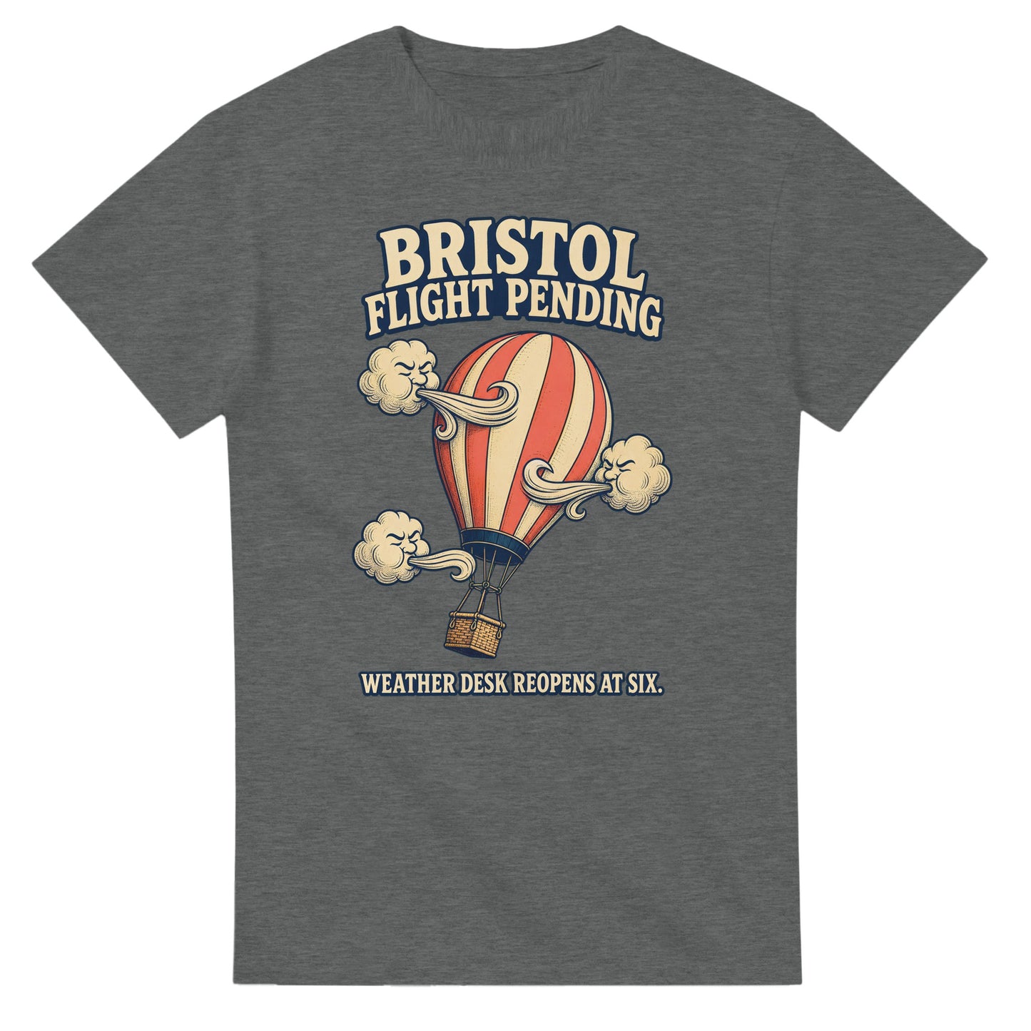 Bristol Flight Pending – Weather Desk T-shirt — product view 3