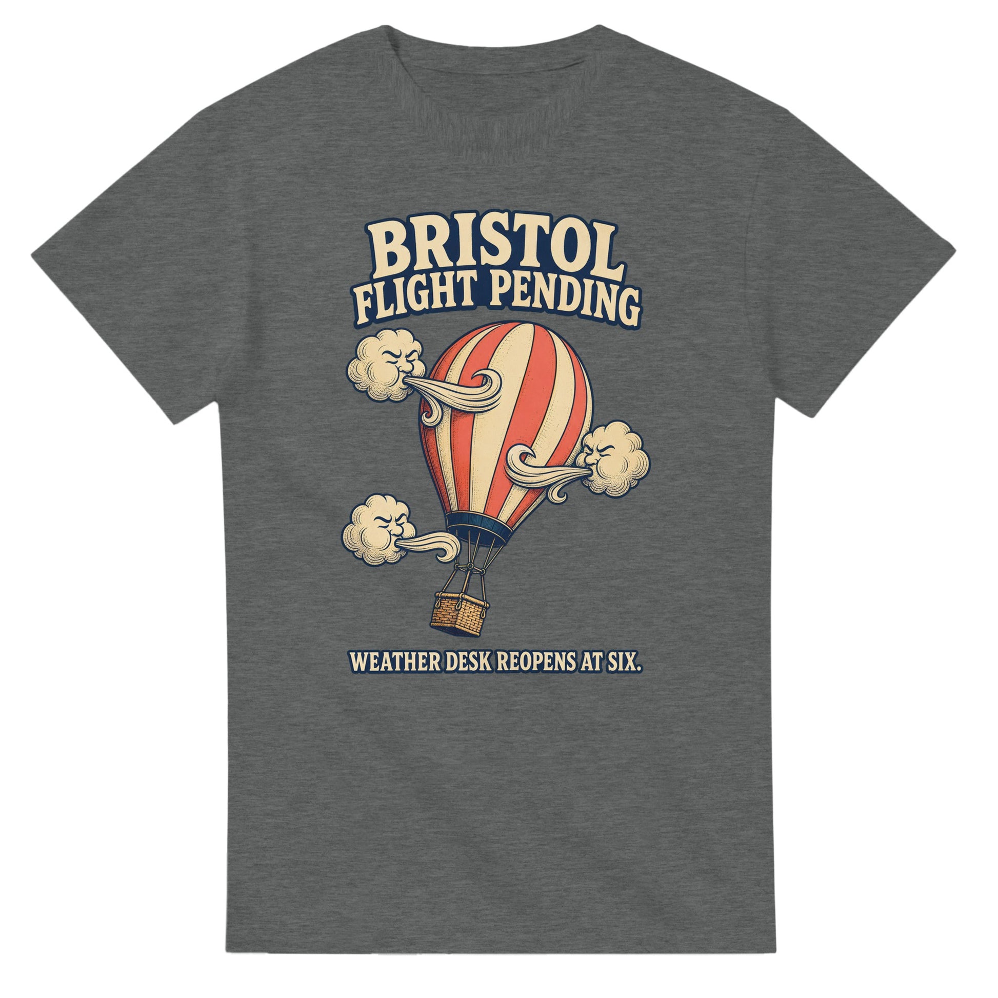 Bristol Flight Pending – Weather Desk T-shirt — product view 3