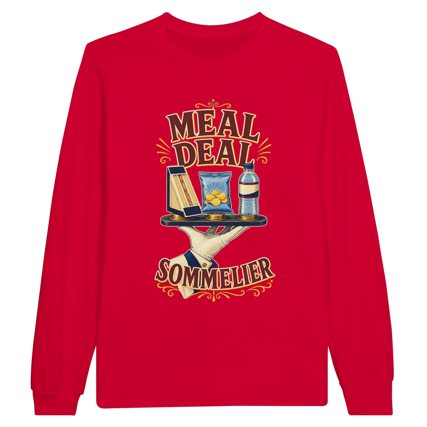 Meal Deal Sommelier British Lunch Design Long-Sleeve T-shirt — product view 9