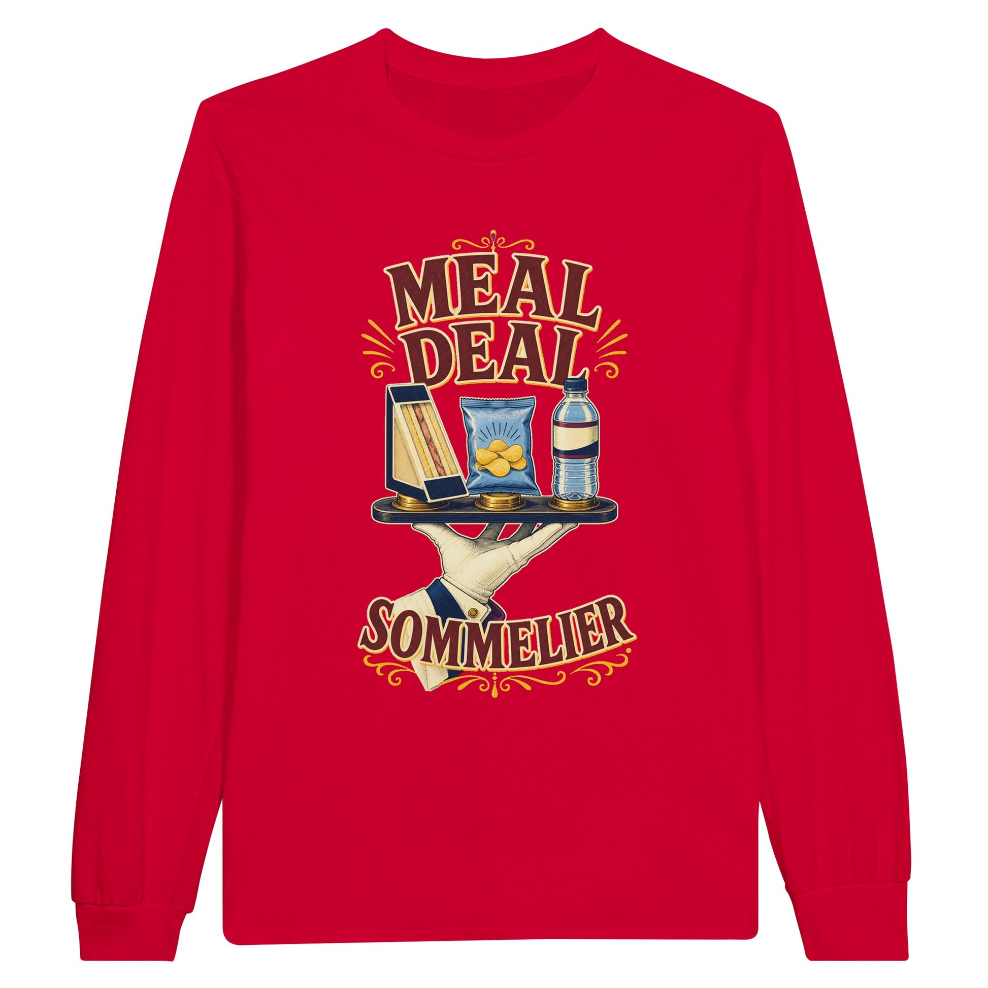 Meal Deal Sommelier British Lunch Design Long-Sleeve T-shirt — product view 9