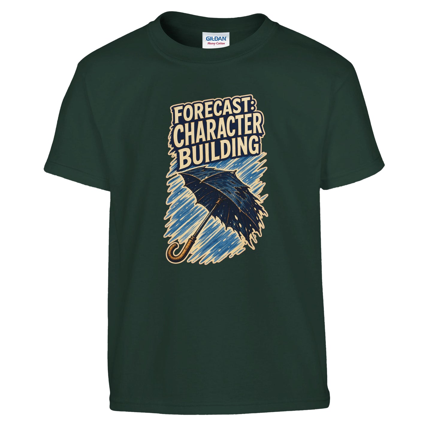 Forecast: Character Building – British Weather Kids' T-shirt — product view 13