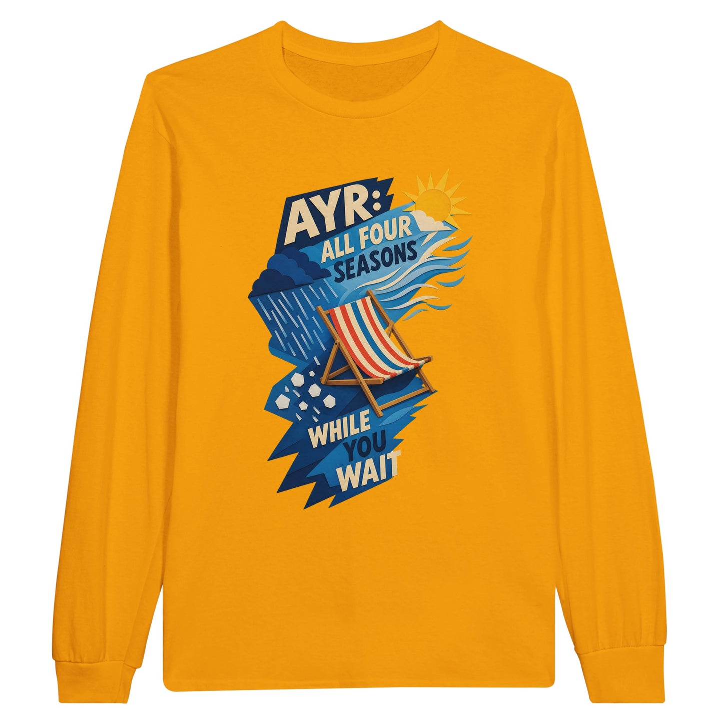 Ayr: All Four Seasons While You Wait Long-Sleeve T-shirt — product view 4