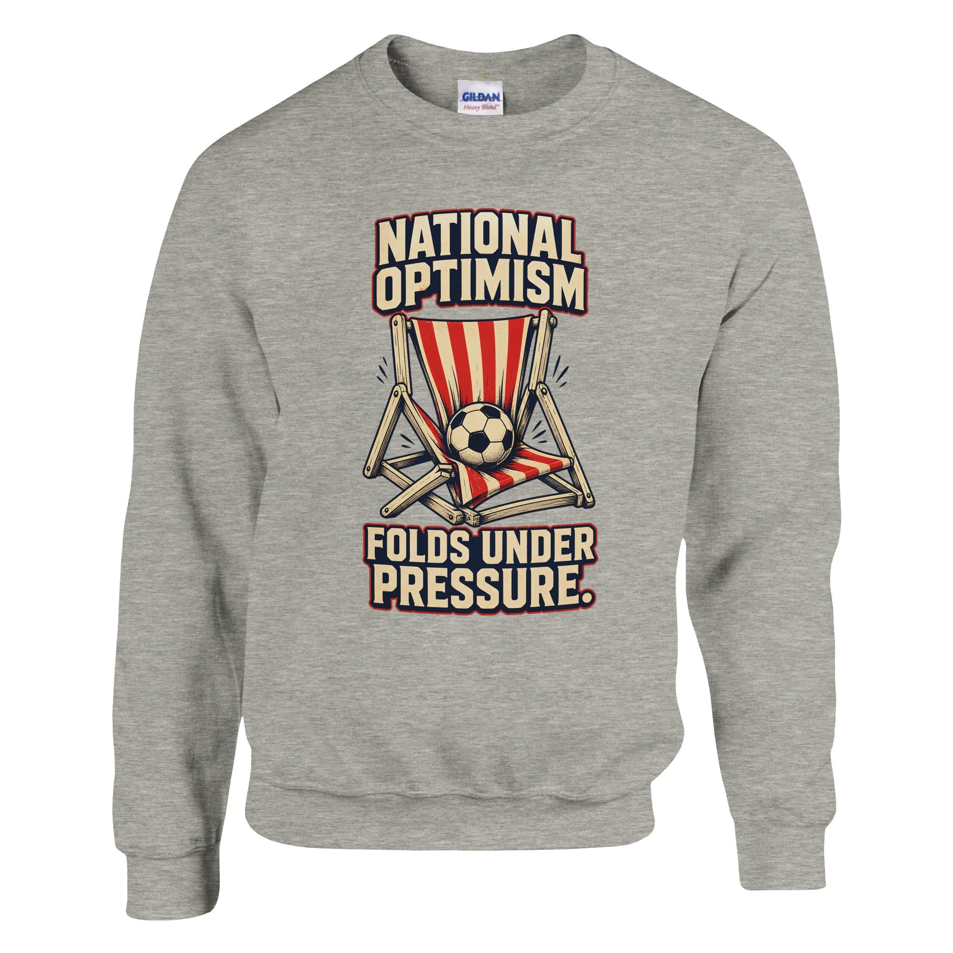 National Optimism Folds Under Pressure Football Sweatshirt — product view 17