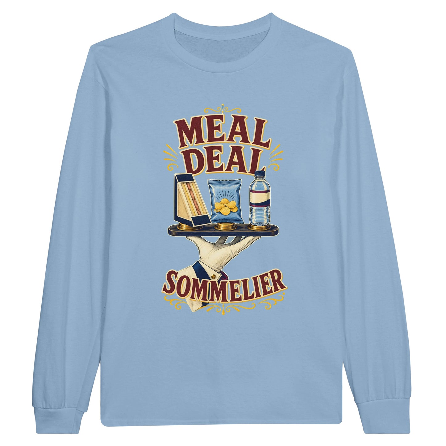 Meal Deal Sommelier British Lunch Design Long-Sleeve T-shirt — product view 8