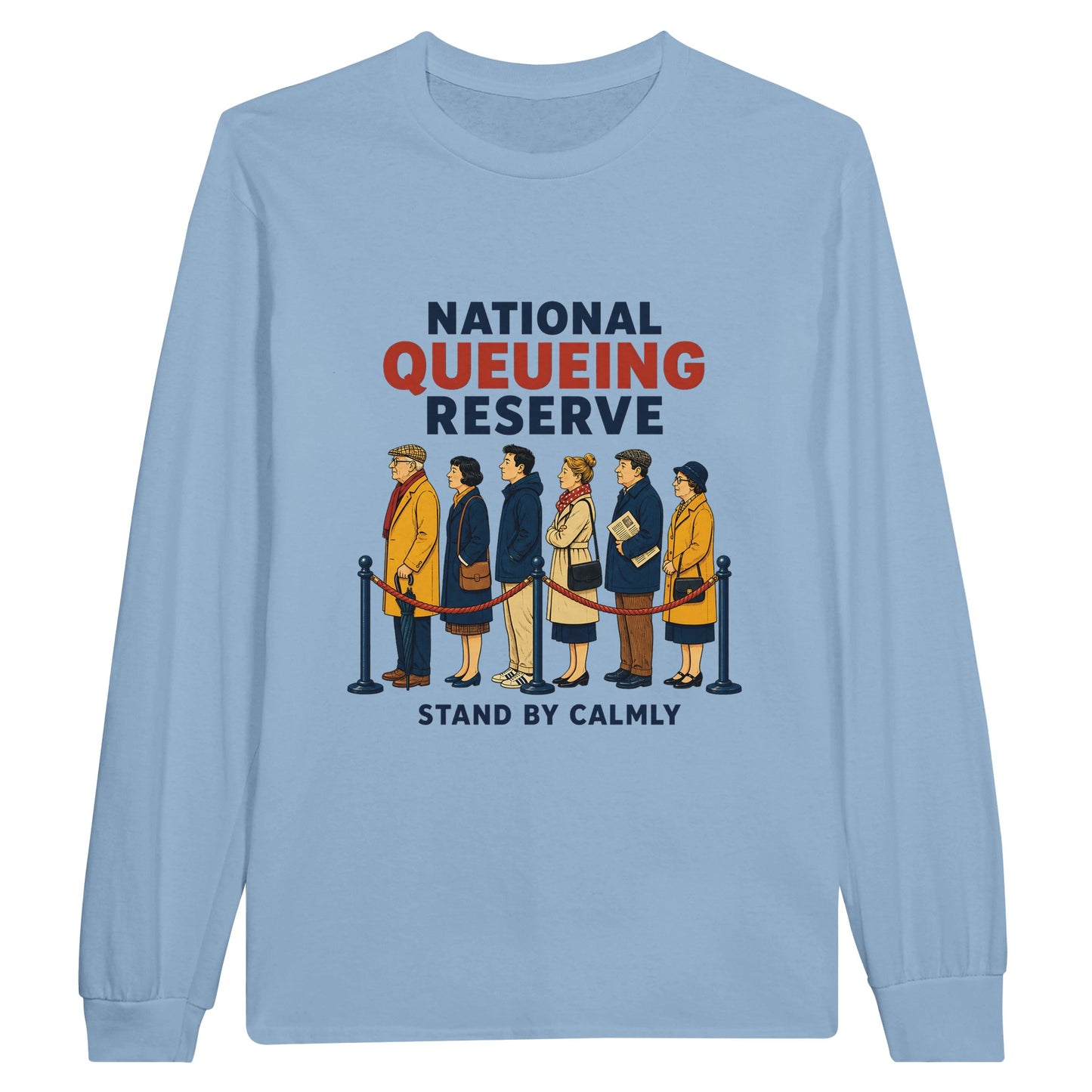 National Queueing Reserve – British Queue Graphic Long-Sleeve T-shirt — product view 8