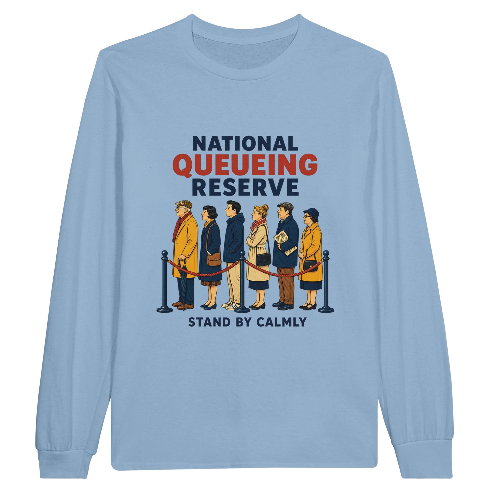 National Queueing Reserve – British Queue Graphic Long-Sleeve T-shirt — product view 8
