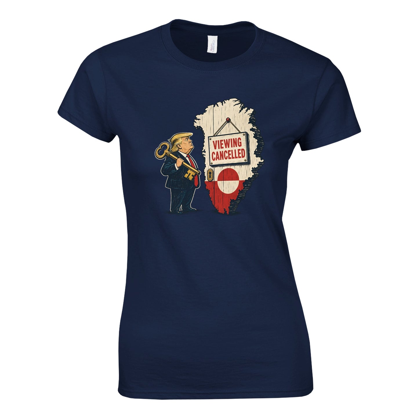 Viewing Cancelled — Greenland Political Satire Women's T-shirt — product view 10