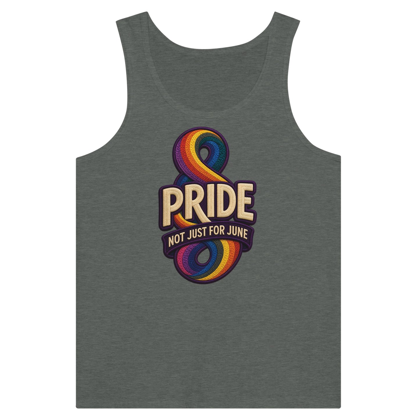 Pride: Not Just for June Premium Unisex Tank Top — product view 4