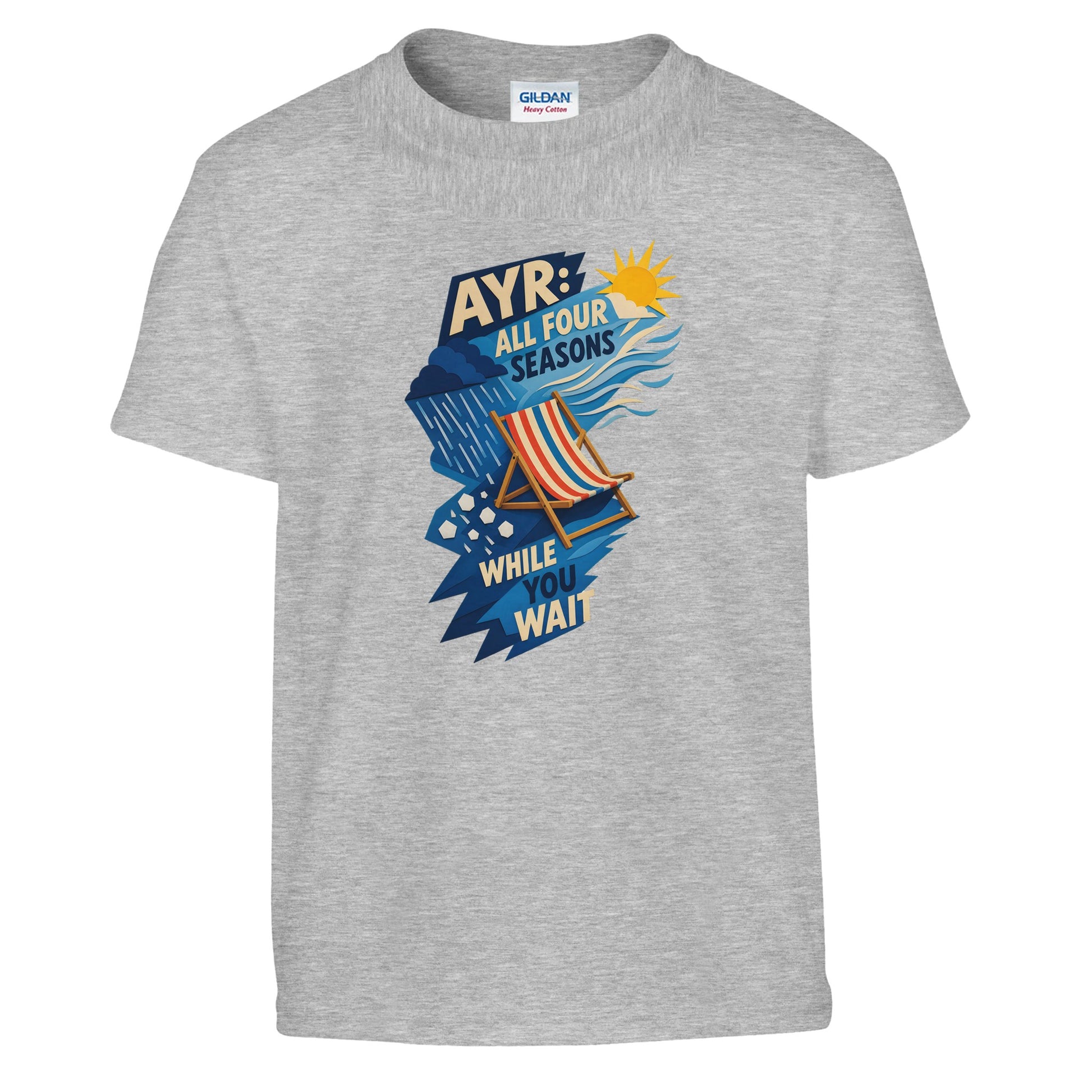 Ayr: All Four Seasons While You Wait Kids' T-shirt — product view 4