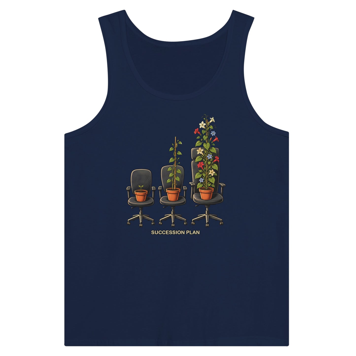 Succession Plan Office Chair Garden Graphic Premium Unisex Tank Top — product view 9