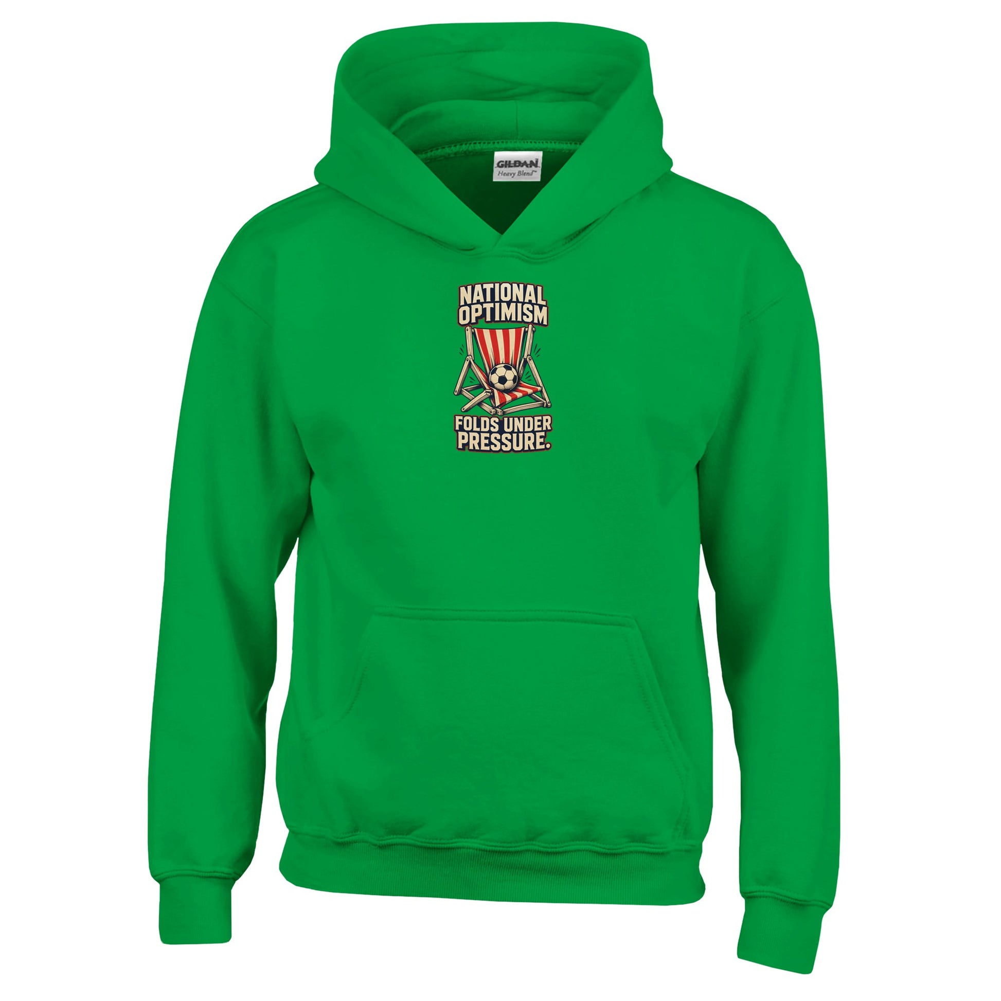 National Optimism Folds Under Pressure Football Kids' Hoodie — product view 8