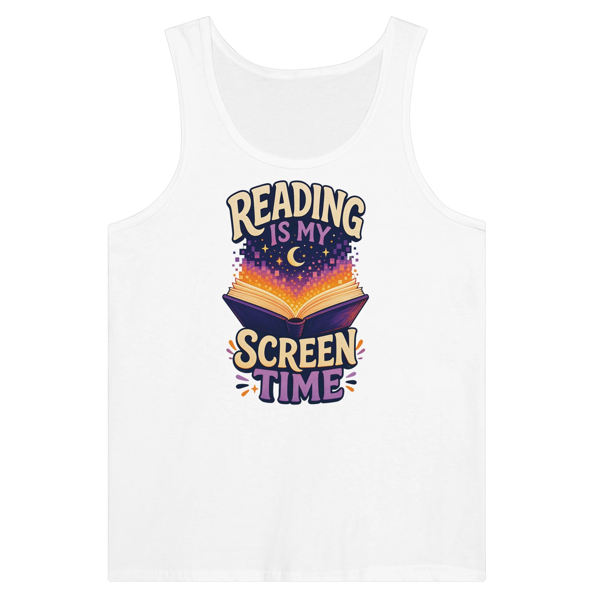 Reading Is My Screen Time Book Graphic Premium Unisex Tank Top — product view 1