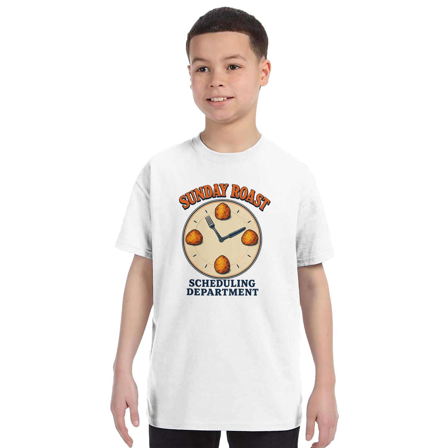 Sunday Roast Scheduling Department Kids' T-shirt — product view 3
