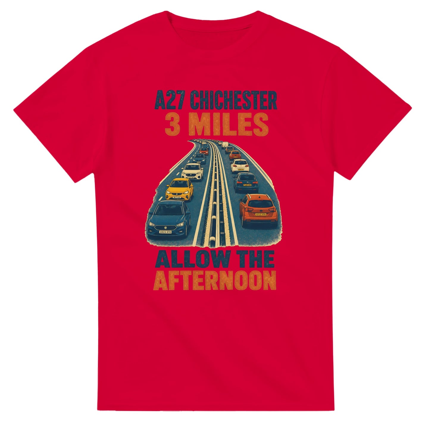 A27 Chichester – 3 Miles, Allow the Afternoon T-shirt — product view 9