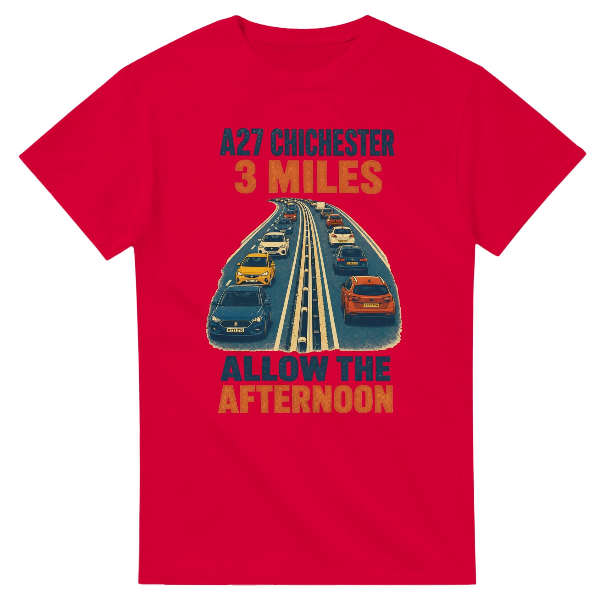 A27 Chichester – 3 Miles, Allow the Afternoon T-shirt — product view 9
