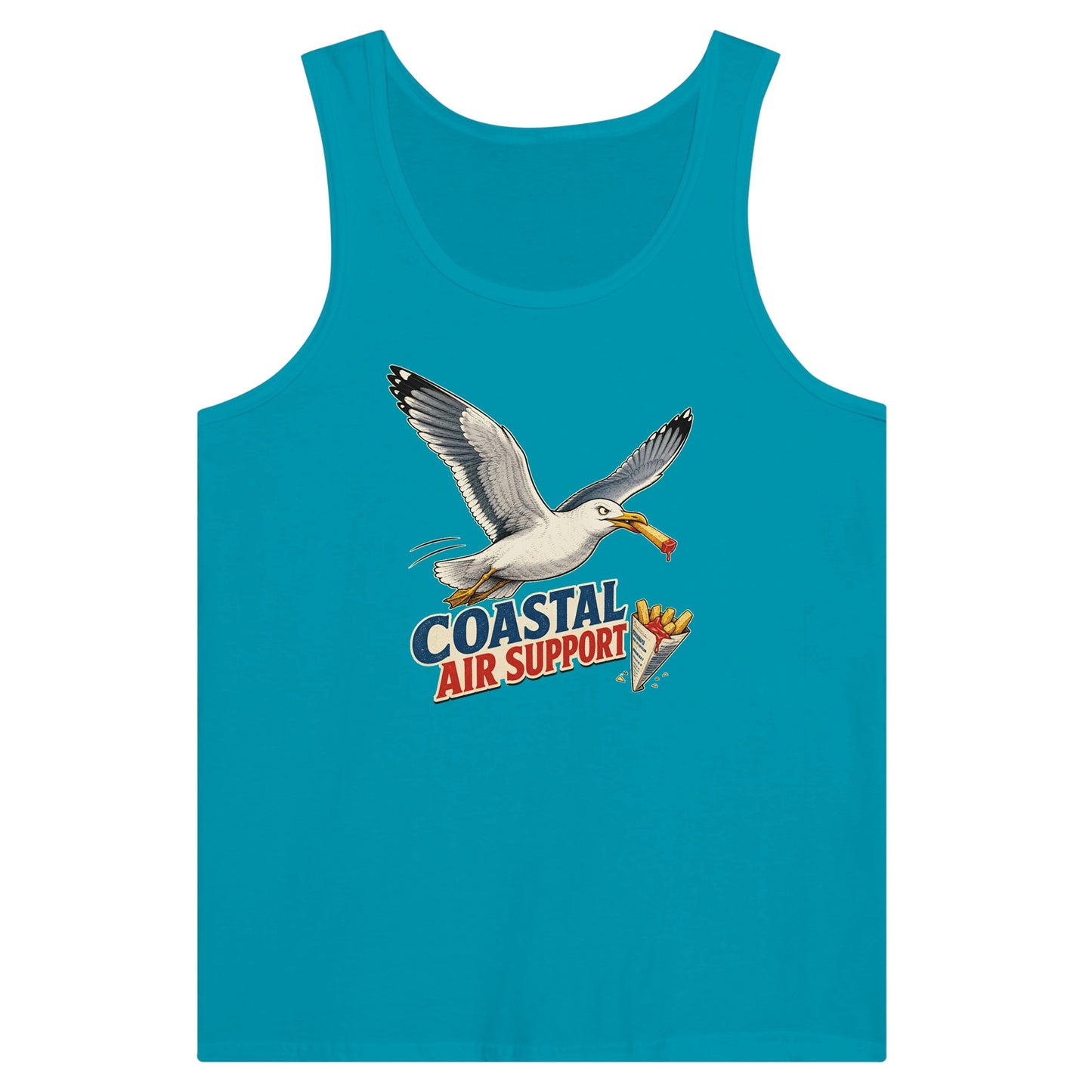 Coastal Air Support Seagull Graphic Premium Unisex Tank Top — product view 2