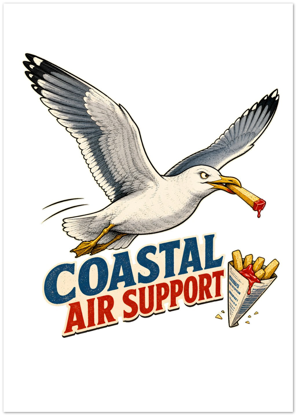 Coastal Air Support Seagull Graphic Greeting Card Pack — product view 1