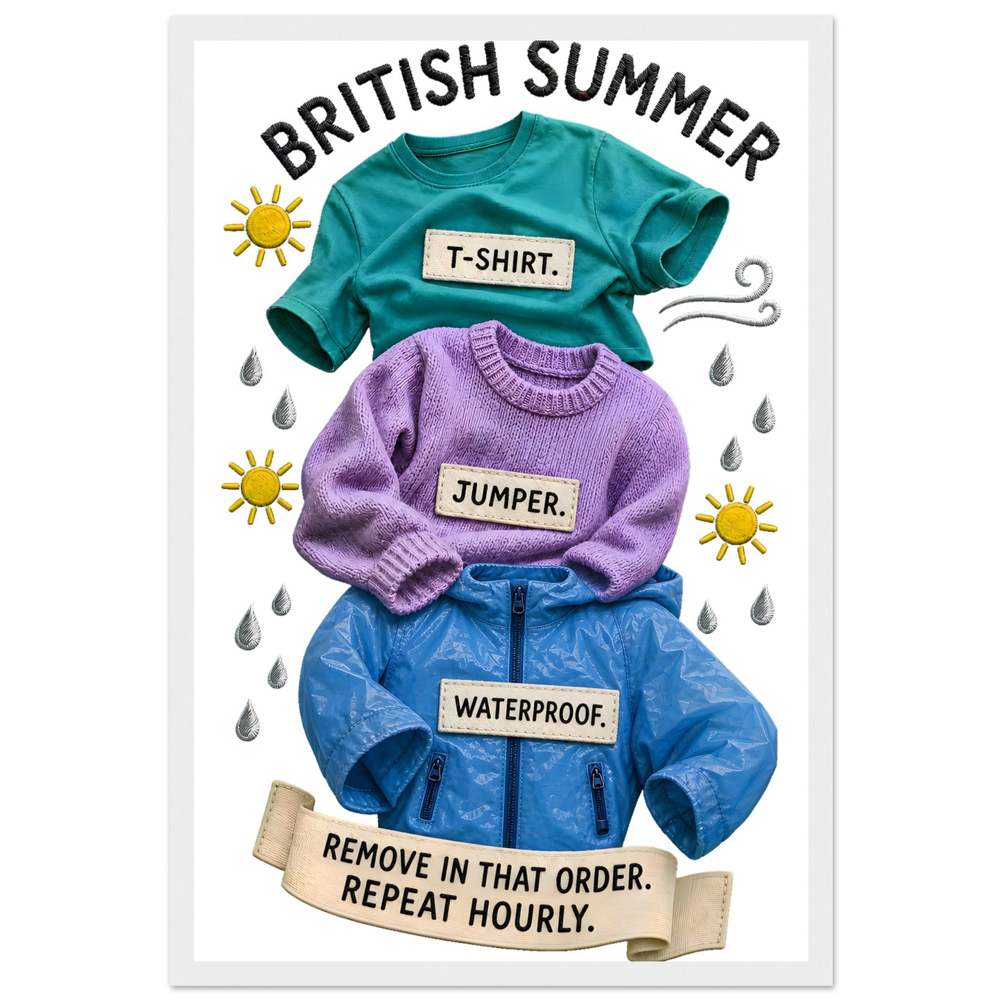 British Summer: Repeat Layers Hourly Framed Wall Art — product view 1
