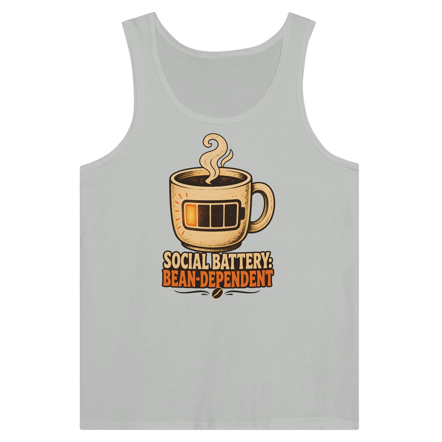 Social Battery: Bean-Dependent Graphic Premium Unisex Tank Top — product view 5