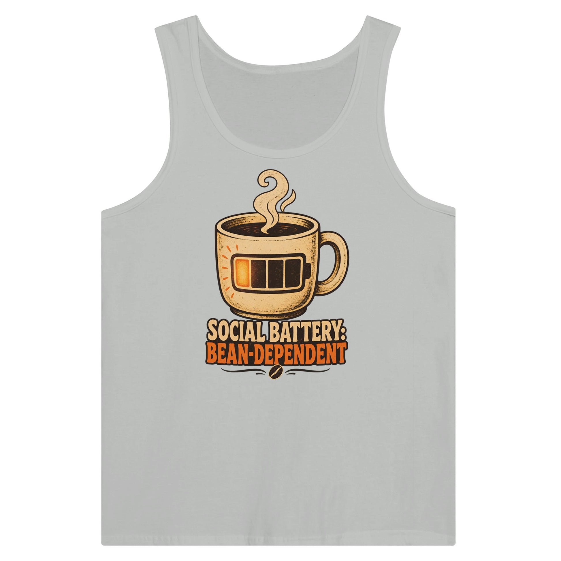 Social Battery: Bean-Dependent Graphic Premium Unisex Tank Top — product view 5