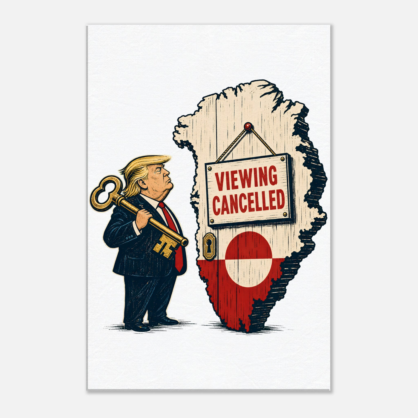 Viewing Cancelled — Greenland Political Satire Canvas