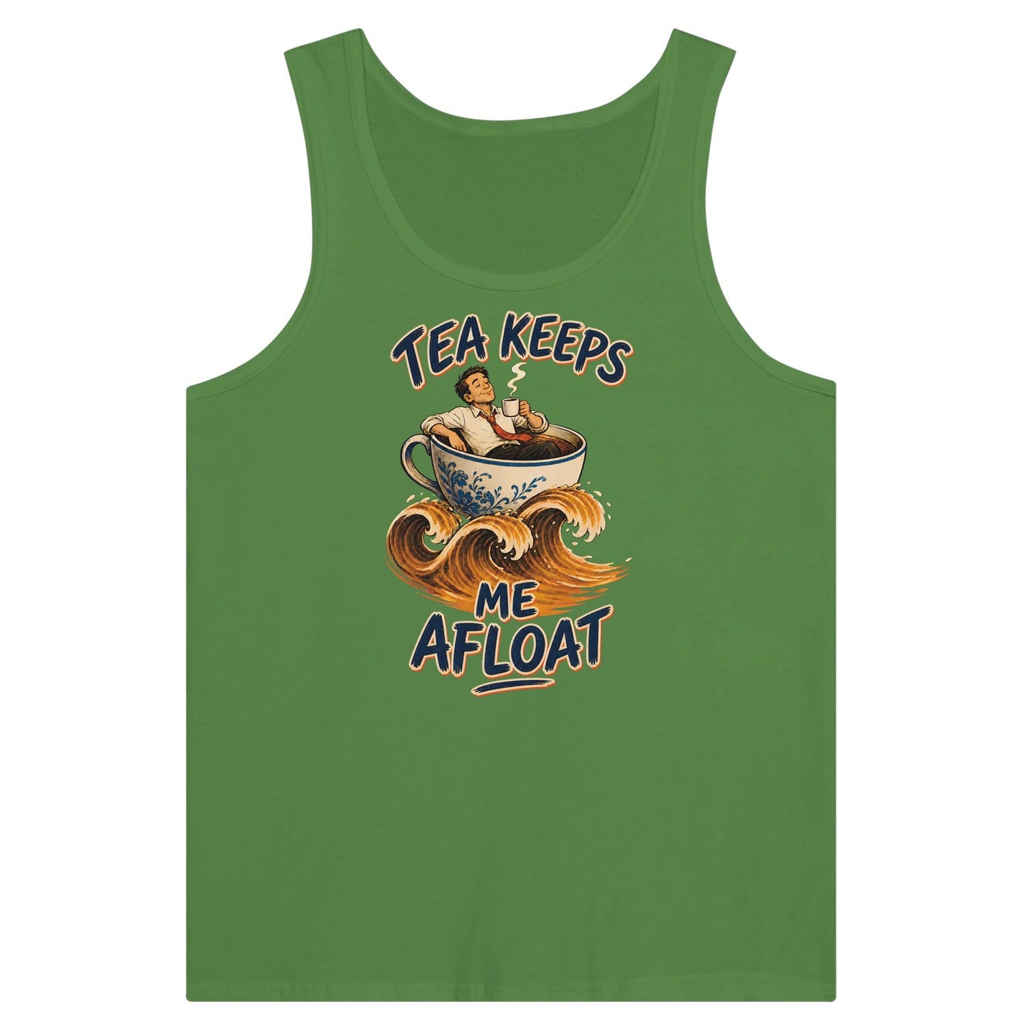 Tea Keeps Me Afloat Premium Unisex Tank Top — product view 13