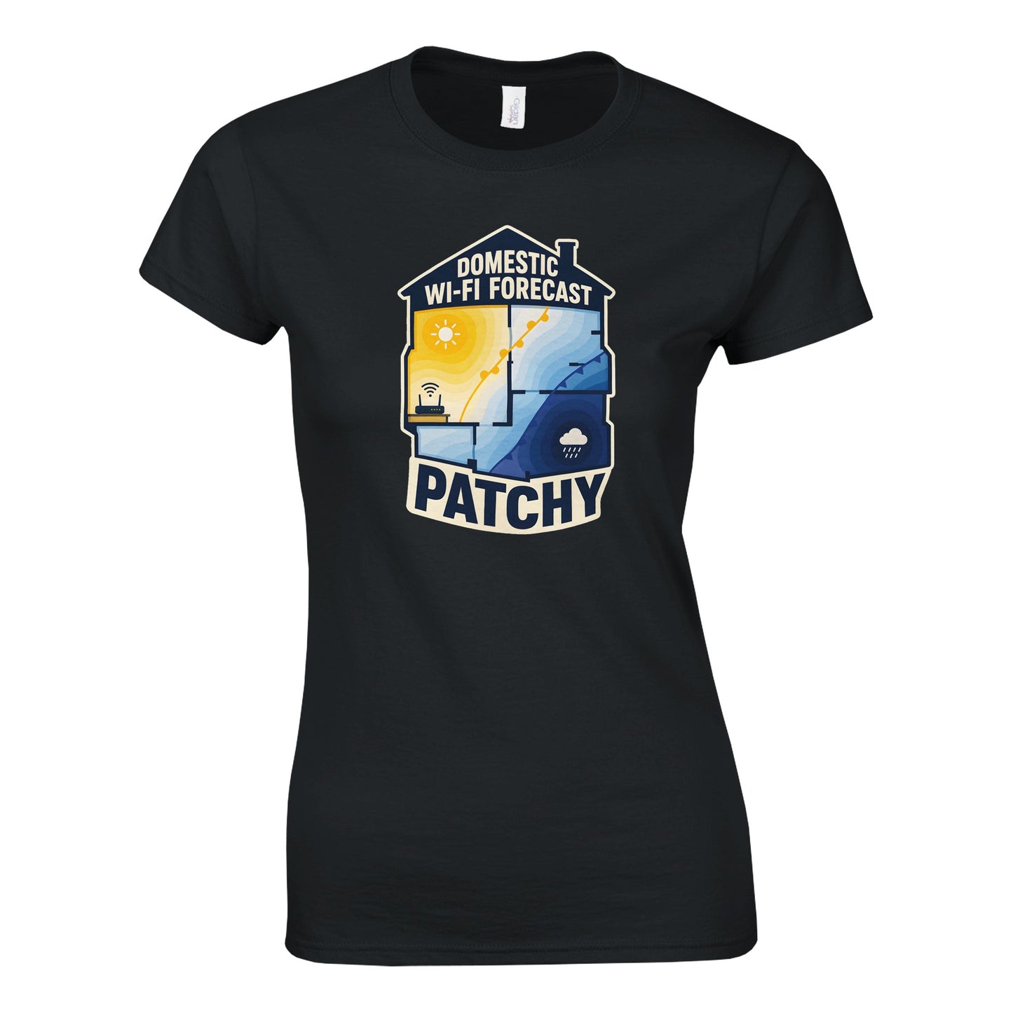 Domestic Wi-Fi Forecast Patchy Women's T-shirt — product view 9