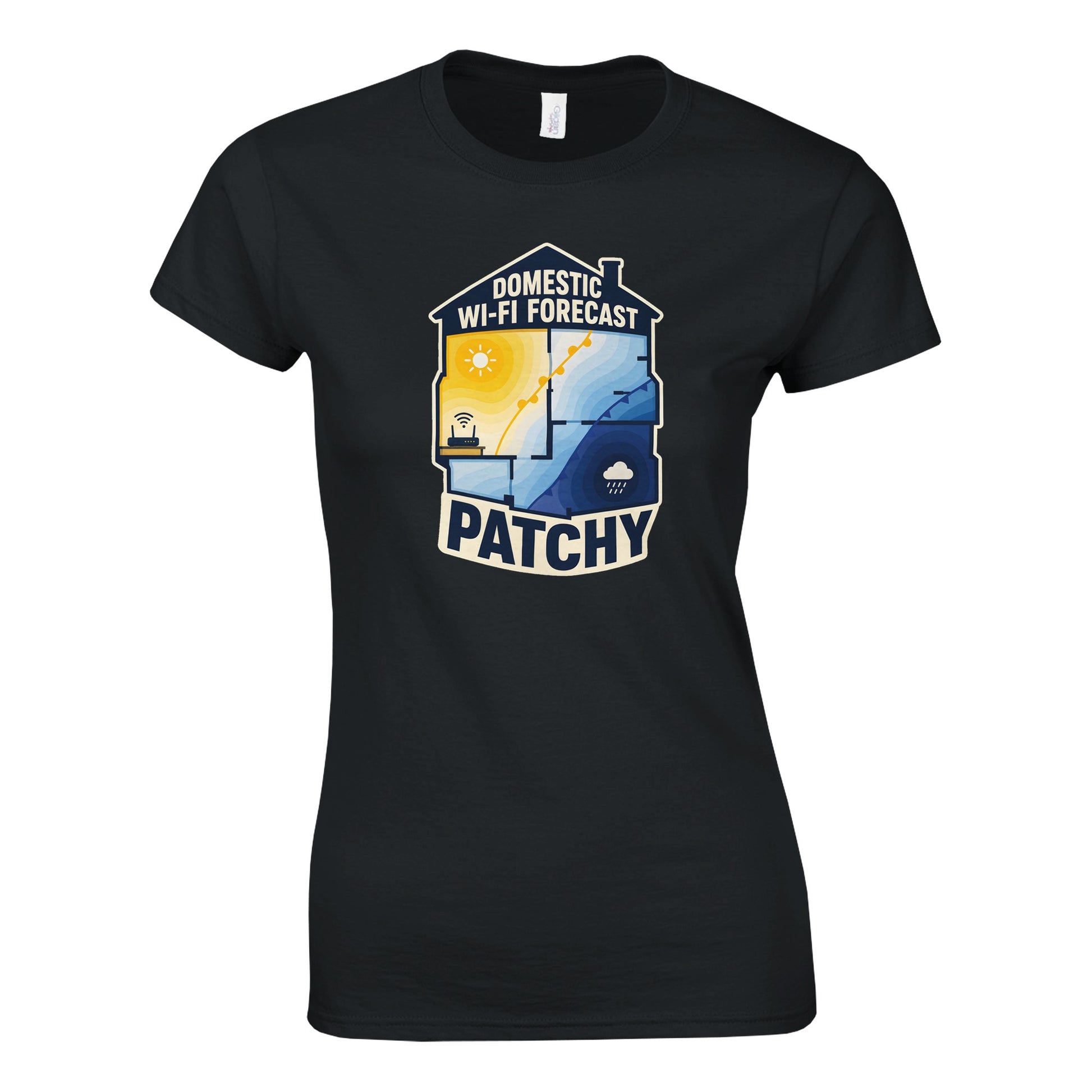 Domestic Wi-Fi Forecast Patchy Women's T-shirt — product view 9