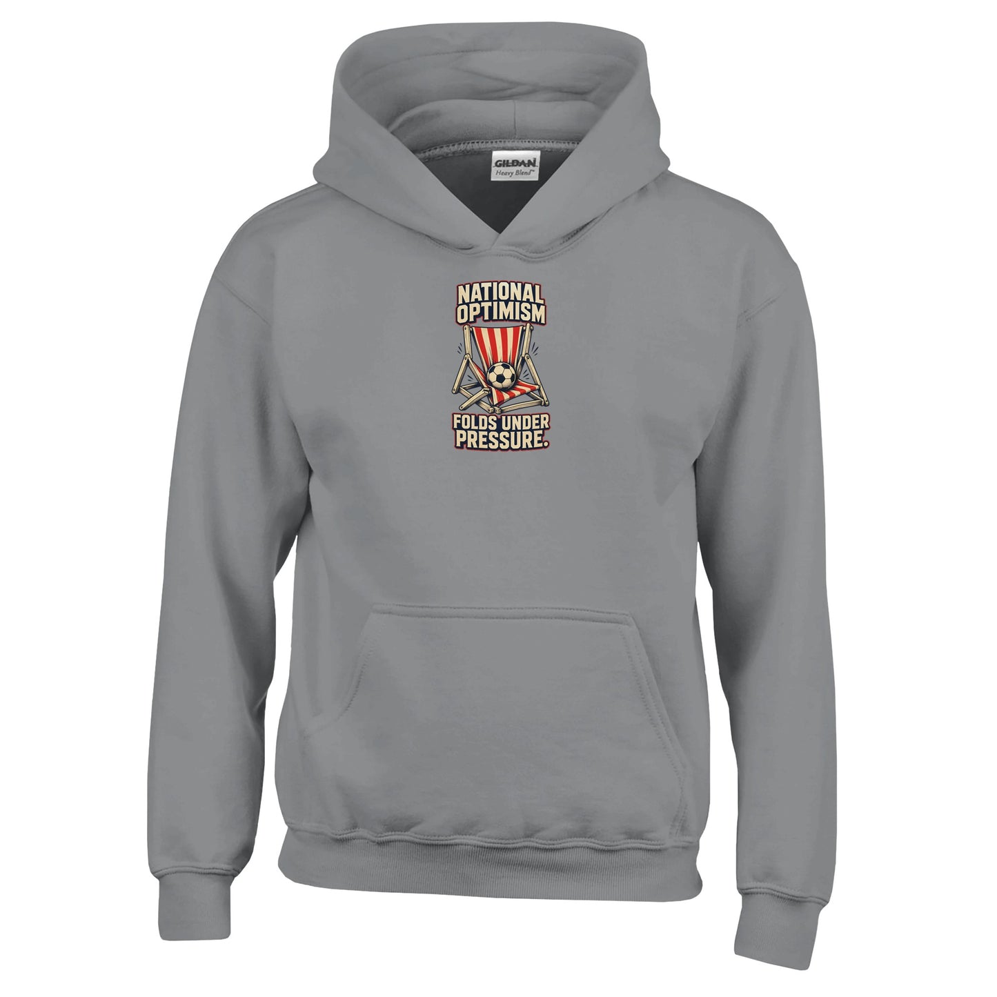 National Optimism Folds Under Pressure Football Kids' Hoodie — product view 13