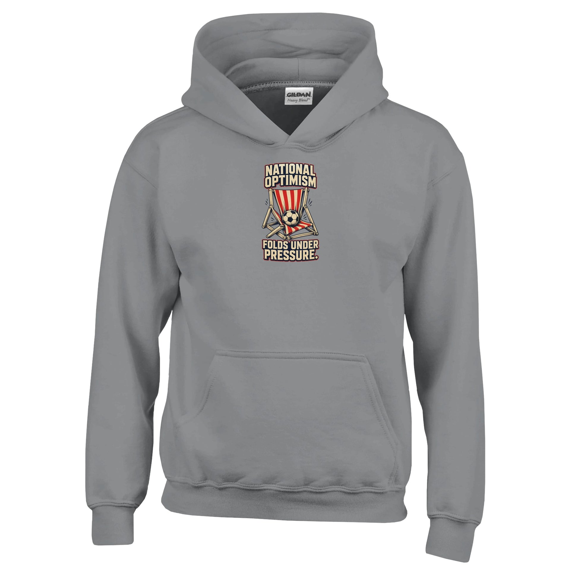 National Optimism Folds Under Pressure Football Kids' Hoodie — product view 13