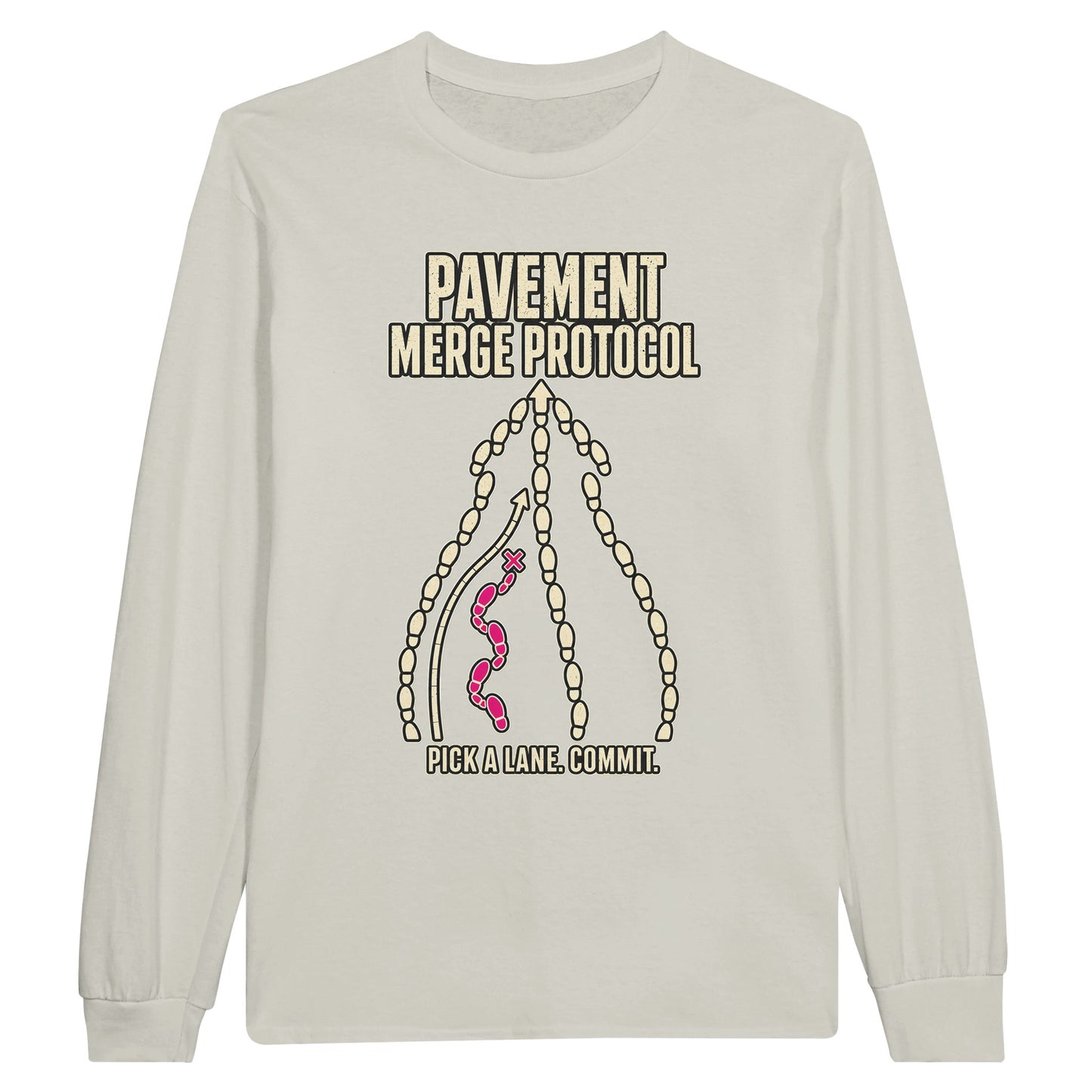 Pavement Merge Protocol — Pick a Lane Long-Sleeve T-shirt — product view 14