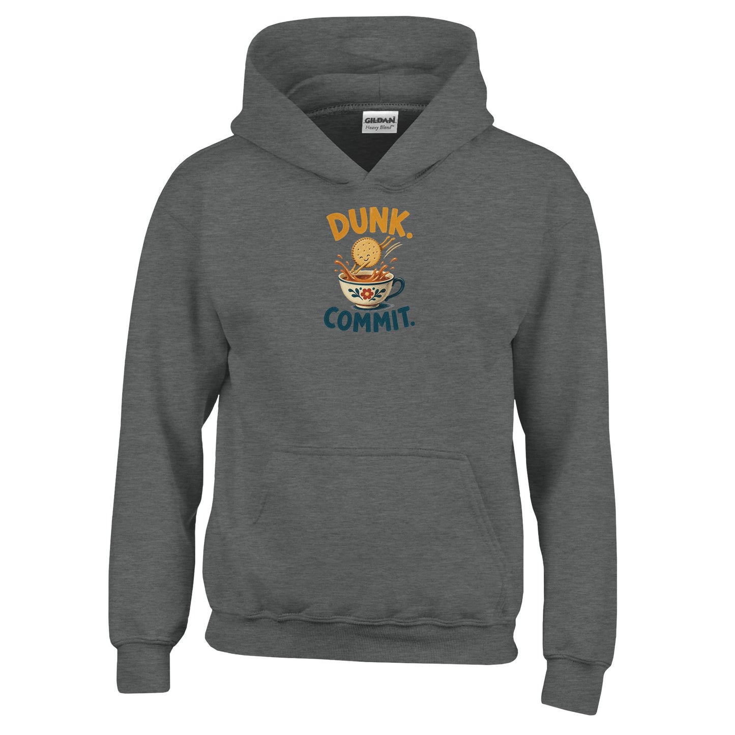 Dunk. Commit. Tea Biscuit Graphic Kids' Hoodie — product view 2