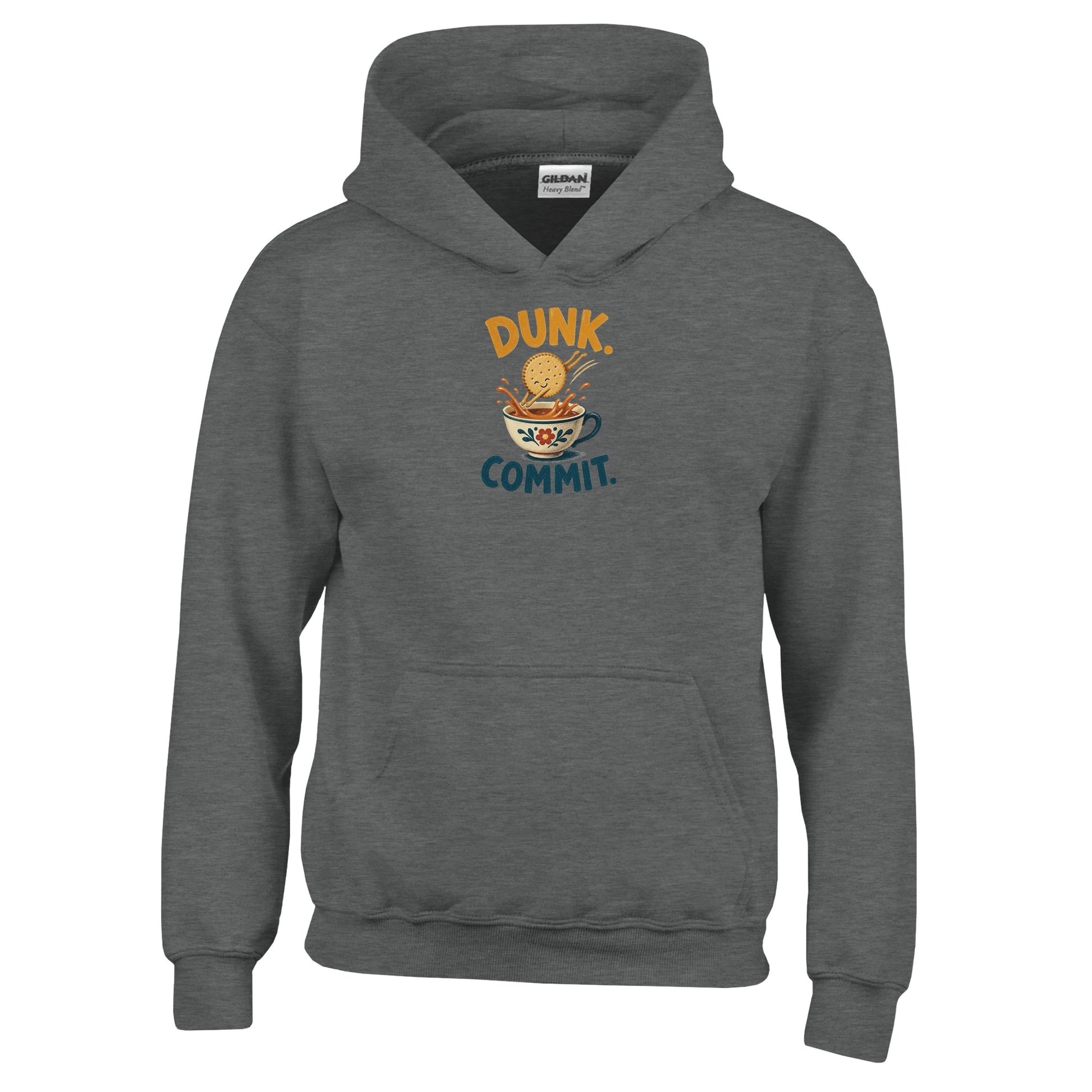 Dunk. Commit. Tea Biscuit Graphic Kids' Hoodie — product view 2