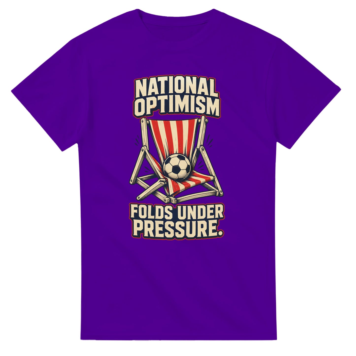 National Optimism Folds Under Pressure Football T-shirt — product view 16
