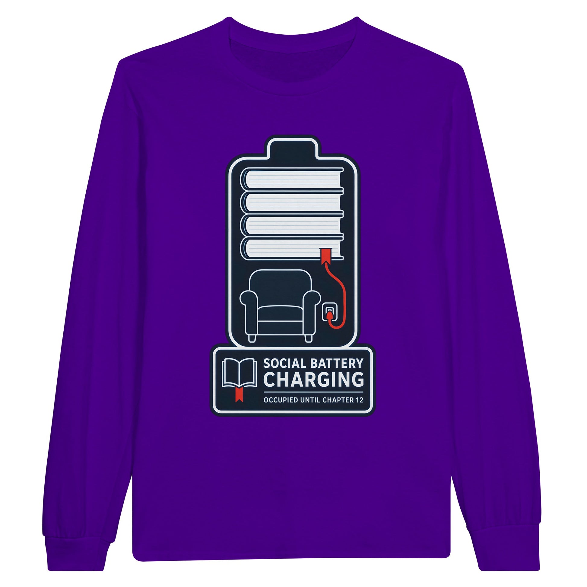Social Battery Charging Long-Sleeve T-shirt — product view 13